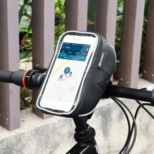 Wozinsky Σακίδιο Τιμονιού Ποδηλάτου με θήκη Touch Screen για κινητό 6,5 inch 0,9L - Μαύρο #6