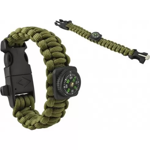 Βραχιόλι Επιβίωσης Paracord 5 σε 1 σε πράσινο χρώμα 6063