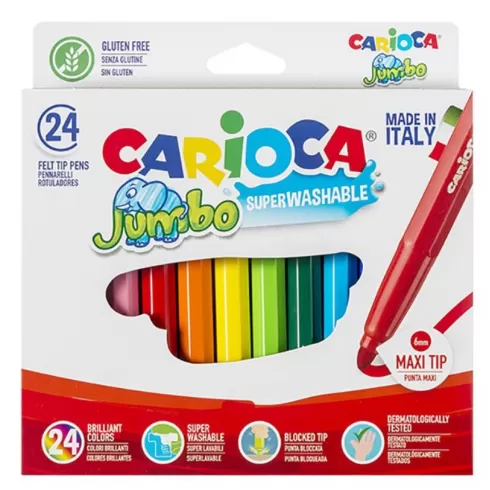 Μαρκαδόροι Carioca jumbo 6mm σετ=24 χρώματα