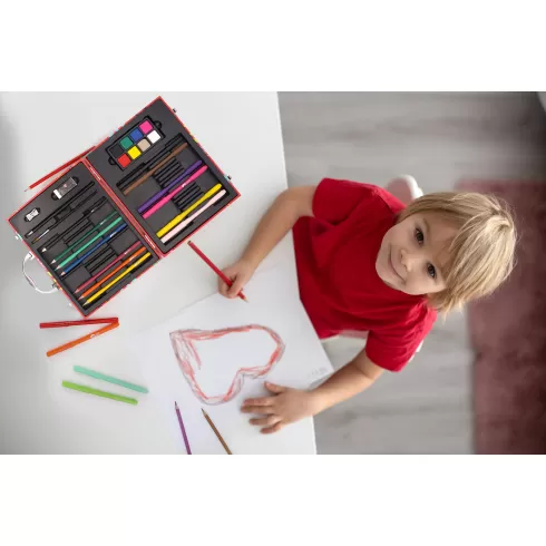 HappiHobbi Κασετίνα ζωγραφικής ξύλινη Deluxe My World με 50 αξεσουάρ για 3+ χρονών 1038-82060 #4