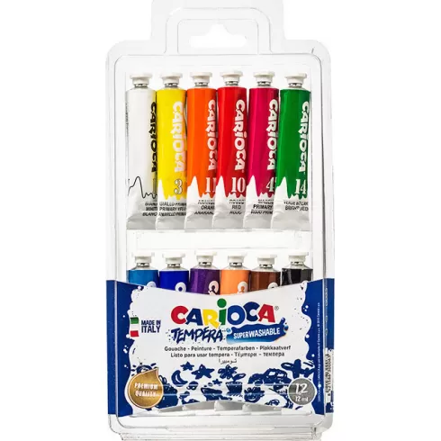 ΤΕΜΠΕΡΑ ΣΩΛΗΝΑΡΙΟ CARIOCA ΠΑΚ=12ΧΡΩΜ 12x12ml