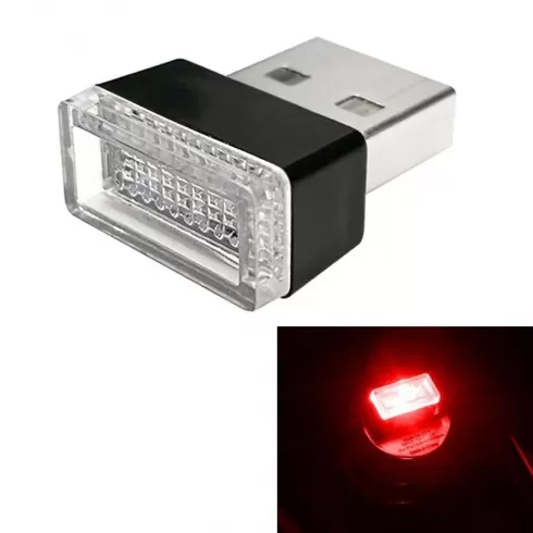 OEM Universal PC Car USB LED Atmosphere Lights Emergency Lighting Decorative Lamp (Red Light)