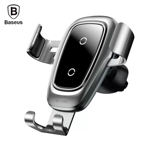 Baseus WXYL-B0S silver Metal Wireless Charger Gravity Car Mount 10W for 4 - 6.5 inch Mobile Phones