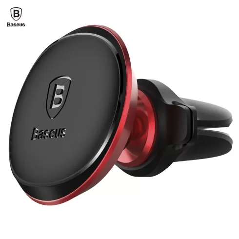 Baseus SUGX020009 Magnetic Air Vent Car Mount with Cable Clip Holder red