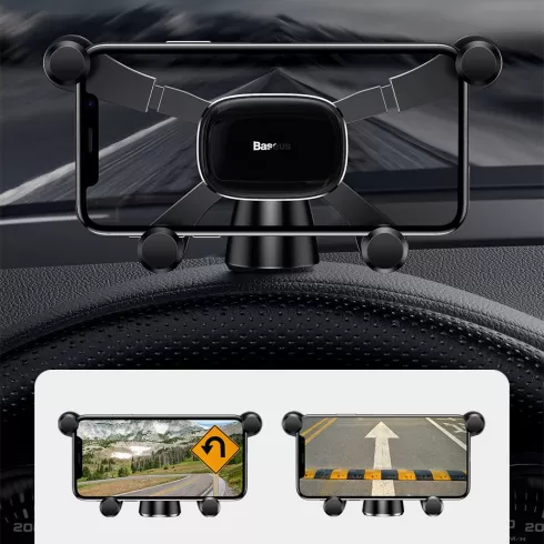 Baseus Horizontal Screen Gravity Vehicle-mounted Car Mount Dashboard Phone Bracket Holder black (SUYL-HP01) #8