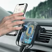 Βάση αυτοκινήτου Baseus με ασύρματη φόρτιση 10W - Car holder for Rock-solid phone with 10W wireless charger (Μαύρο) WXHW01-B01 #8