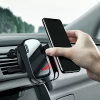 Βάση αυτοκινήτου Baseus με ασύρματη φόρτιση 10W - Car holder for Rock-solid phone with 10W wireless charger (Μαύρο) WXHW01-B01 #3