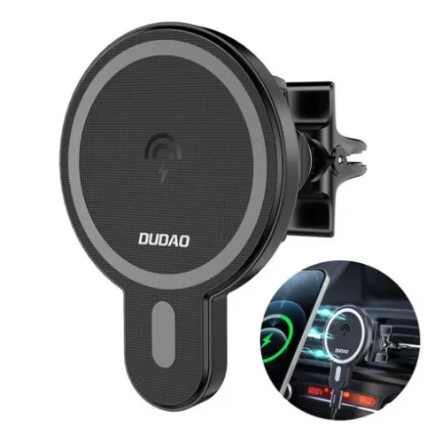 Μαγνητική βάση τηλεφώνου Dudao για το αυτοκινήτου – Ασύρματη φόρτιση Qi 15W (MagSafe συμβατό για iPhone) Μαύρο (F13)