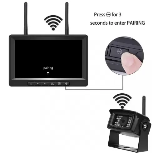 Podofo K0232 2x Κάμερες Οπισθοπορείας με Νυχτερινή Λήψη και οθόνη 7" με καταγραφικό για φορτηγό #2