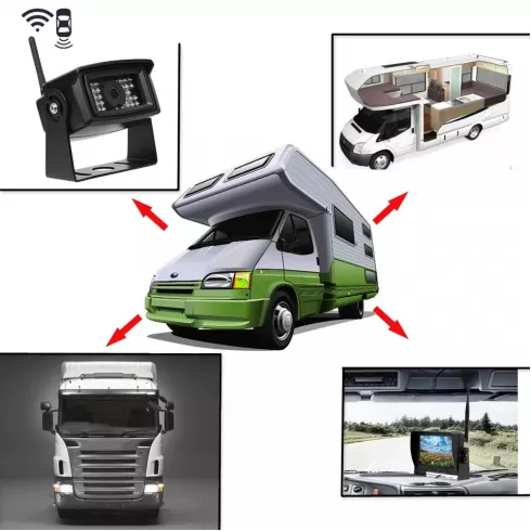 Podofo K0232 2x Κάμερες Οπισθοπορείας με Νυχτερινή Λήψη και οθόνη 7" με καταγραφικό για φορτηγό #3