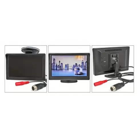 Podofo A3771 Ενσύρματη κάμερα οπισθοπορείας με νυχτερινή λήψη και οθόνη 4.3" 12v (σύνεση με 4pin) #2