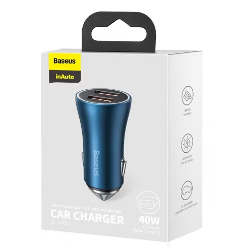 Baseus Golden Contactor Pro φορτιστής αυτοκινήτου - car charger, 2x USB, QC SCP, 40W (Μπλε) CCJD-A03 #6