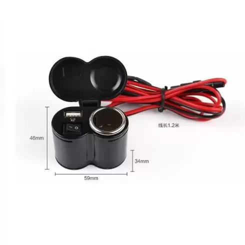 Φορτιστής αυτοκινήτου/ μηχανής YF-122 usb 5V-1.5A