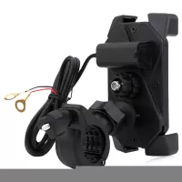 IZTOSS 2 in 1 Motorcycle Handlebar Elastic Cellphone Stand Holder USB Charger Power Outlet Socket #7