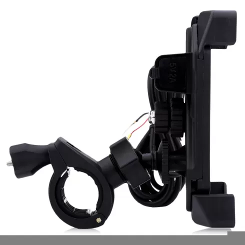 IZTOSS 2 in 1 Motorcycle Handlebar Elastic Cellphone Stand Holder USB Charger Power Outlet Socket #2