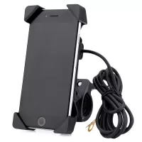 IZTOSS 2 in 1 Motorcycle Handlebar Elastic Cellphone Stand Holder USB Charger Power Outlet Socket #3