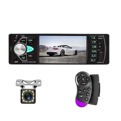 Podofo A2065A3 Autoradio 4.1'' Car Radio 12V 1Din Audio Stereo FM BT Steering Wheel Remote Control Intelligent Dynamic Reverse Camera