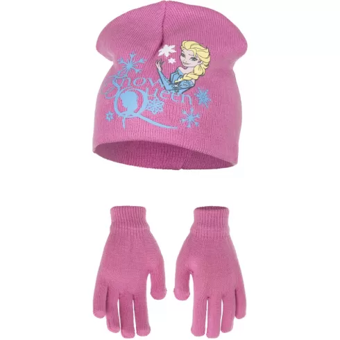 Σετ σκούφος και γάντια Frozen Queen για παιδιά Νο52 - ΡΟΖ
