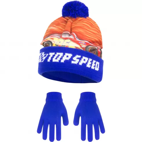 Σετ σκούφος και γάντια Cars Νο52 - ΜΠΛΕ