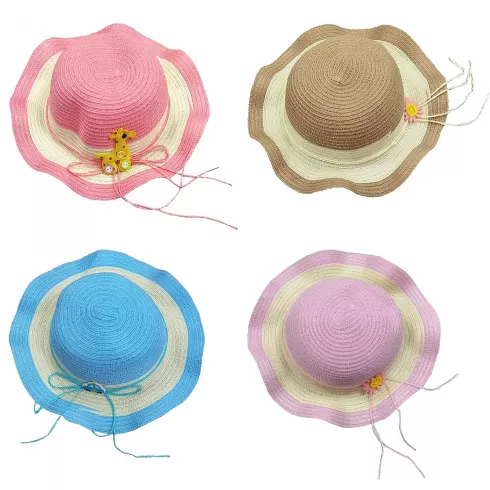 Καπέλο ψαθόχαρτο παιδικό με ήλιο Φ28cm SUMMERtiempo 622833 τυχαίο-χρώμα-σχέδιο-επιλογή