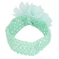 Βρεφική κορδέλα Μέντα Charming Girl Child Flower Floral Shape Chiffon Knitting Elastic Headwear Headband #1