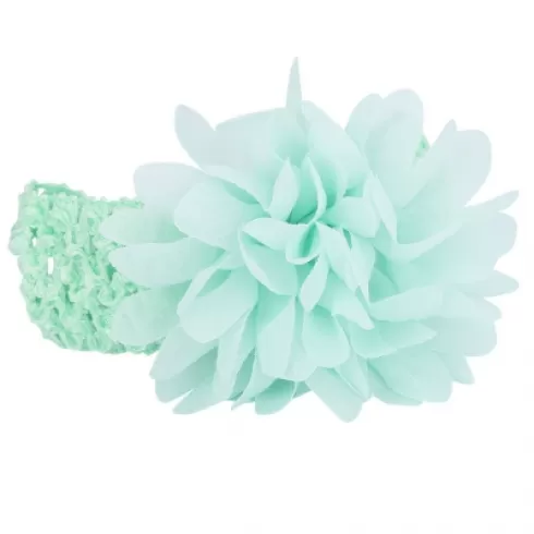 Βρεφική κορδέλα Μέντα Charming Girl Child Flower Floral Shape Chiffon Knitting Elastic Headwear Headband #4