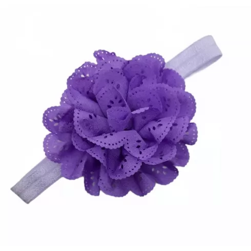 Βρεφική κορδέλα λουλούδι  μωβ 