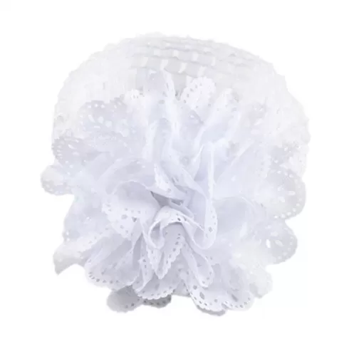 Βρεφική πλατιά κορδέλα λουλούδι άσπρο