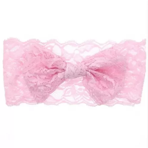 Κορδέλα ελαστική δαντέλα ροζ