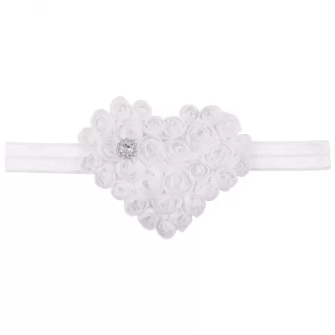 Βρεφική κορδέλα καρδιά άσπρη