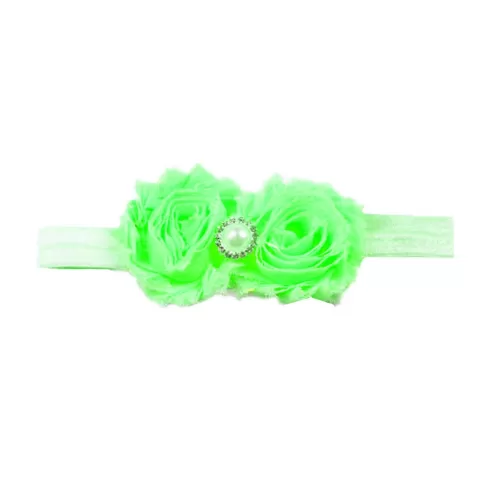 Βρεφική κορδέλα λαχανί λουλούδια με μαργαριτάρι