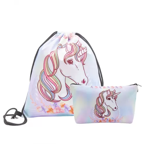 Παιδική Τσάντα Πλάτης μαζί με μικρό τσαντάκι unicorn AS19443
