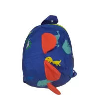 OEM Βρεφική Τσάντα Πλάτης δεινόσαυρος μπλε-πορτοκαλί με Λουρί Ασφαλείας