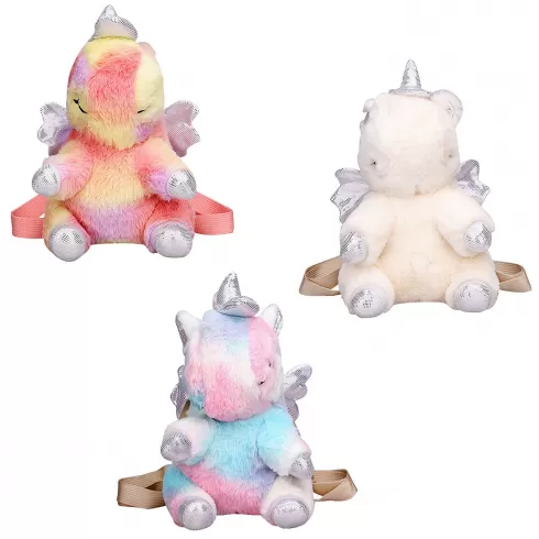 Βρεφική τσάντα πλάτης Μονόκερος νήπιου λούτρινη 25x15x8cm Justnote 703025 τυχαίο χρώμα