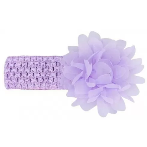 Βρεφική κορδέλα Λιλά Charming Girl Child Flower Floral Shape Chiffon Knitting Elastic Headwear Headband