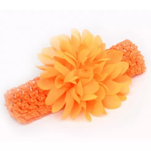Βρεφική κορδέλα Κροκί Charming Girl Child Flower Floral Shape Chiffon Knitting Elastic Headwear Headband