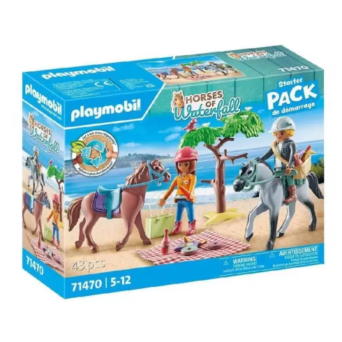 Playmobil horses of waterfall starter pack βόλτα στην παραλία με την amelia και τον ben 71470