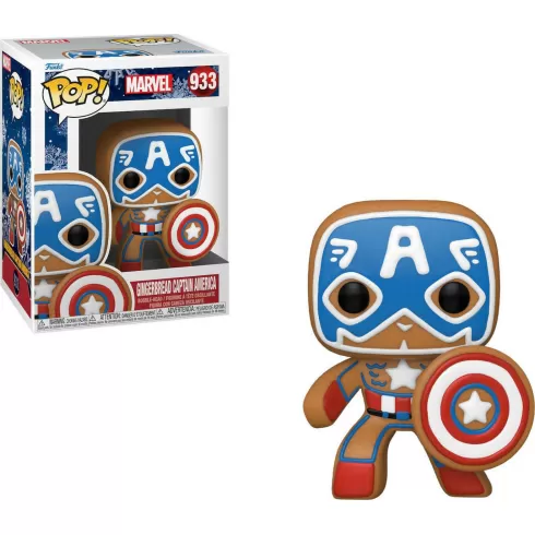 Funko Pop! Marvel: Holiday - Gingerbread Captain America #933 Bobble-Head Vinyl Figure