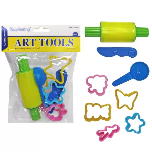 Καλούπια - εργαλεία πλαστελίνης - πηλού γίγας σετ=8 τεμ 12cm Justnote 703208