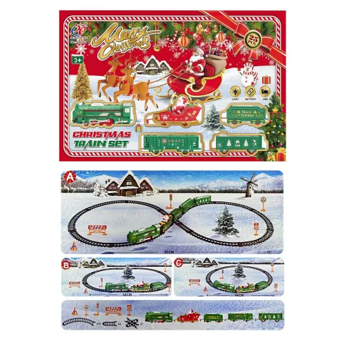 Τρένο χριστουγεννιάτικο μπαταρίας επιδαπέδιο 46x29x4cm ράγες=60cm Xmasfest 1133878