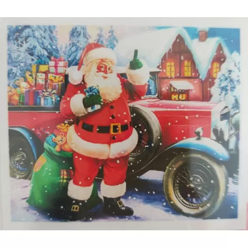 Χριστουγεννιάτικο μωσαϊκό με ψηφίδες τύπου διαμάντια Αυτοκίνητο 50 x 40 cm 9811