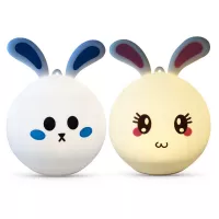 BJB-01 1.5W Silicone Night RGB + Warm Light Pat Rabbit - Μπλε #2