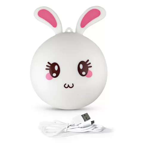 BJB-01 1.5W Silicone Night RGB + Warm Light Pat Rabbit - Ροζ #3