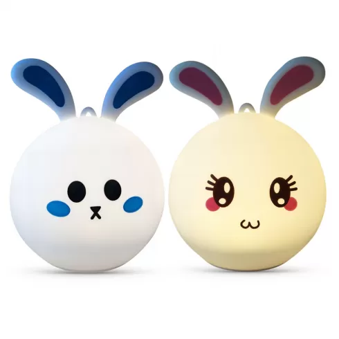 BJB-01 1.5W Silicone Night RGB + Warm Light Pat Rabbit - Ροζ #2