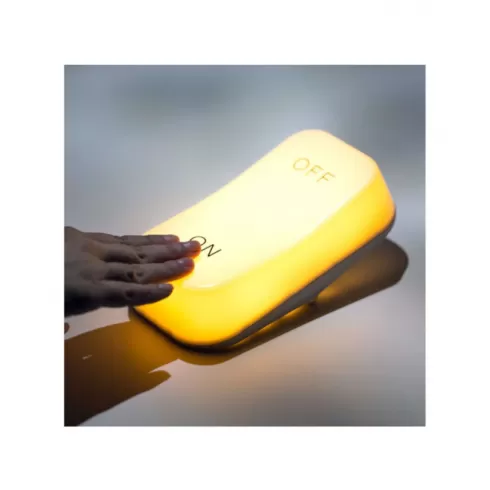 Designnest® ON-OFF Lamp MUID Φωτάκι νυκτός με αισθητήρα κλίσης & επαναφορτιζόμενη μπαταρία από μαλακή σιλικόνη (κίτρινο/Warm) #1