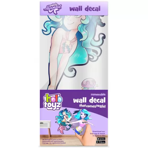 HoloToyz – Majestic Mermaid AR Wall Decals Τεράστιο Αυτοκόλλητο Τοίχου Επαυξημένης πραγματικότητας με εικόνες που ζωντανεύουν σε κινούμενα σχέδια D4MERMAID