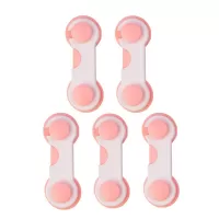 Ασφάλεια Κλειδαριά Ντουλαπιών 5τμχ Άσπρο-Ροζ