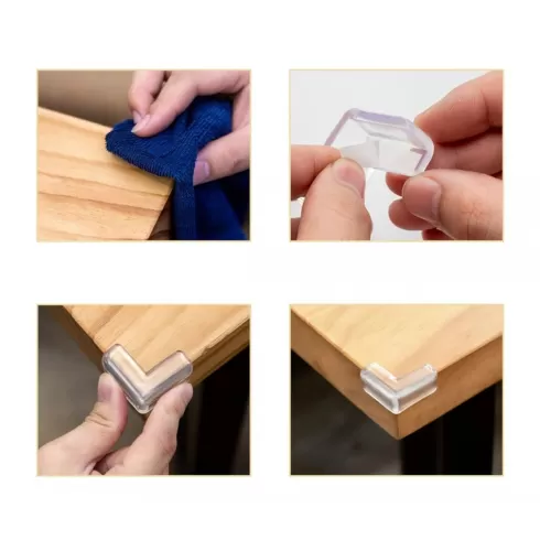 Προστατευτικά γωνίας επίπλων AG441A με αυτοκόλλητο 4x4x1.5cm διάφανα 4τμχ #3