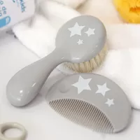 Kiokids Βρεφικό σετ περιποίησης μαλλιών - Γκρι αστεράκια 0+Μ #2