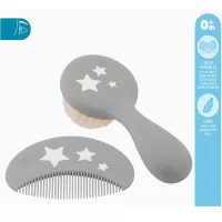 Kiokids Βρεφικό σετ περιποίησης μαλλιών - Γκρι αστεράκια 0+Μ #3